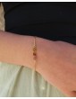 Bracelet trois Tourmalines Multicolore et Chaîne Plaqué Or Aloe Bijoux