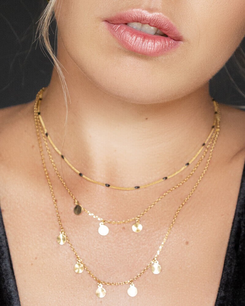 Collier Ras De Cou Délicat En Dentelle Dorée, Bijoux De Frivolité