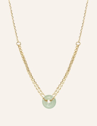 Collier donut aventurine plaqué or Aloe Bijoux