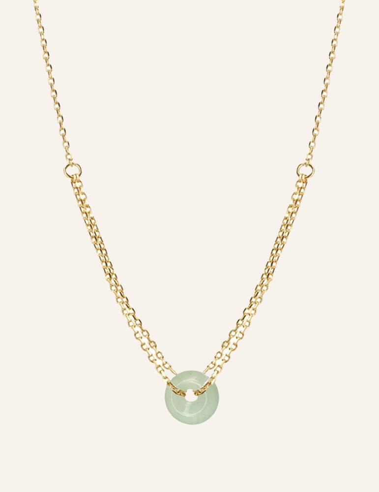 Collier donut aventurine plaqué or Aloe Bijoux Collier donut aventurine plaqué or Aloe Bijoux