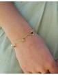 "Bracelet chaîne striée en plaqué or avec 5 pampilles - Tourmaline Aloe Bijoux