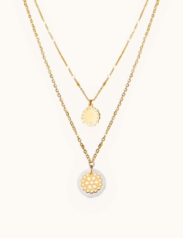 Collier double rang dentelle & nacre Colliers