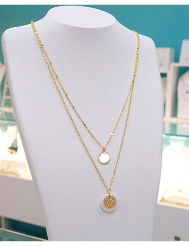 Collier double rang dentelle & nacre Colliers