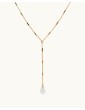 Collier Y en Plaqué or avec Pierre de lune Aloe Bijoux