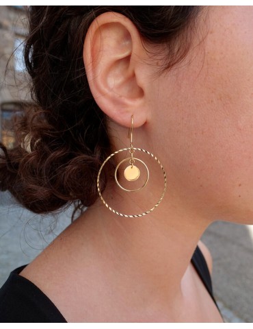 Boucles grands cercles en plaqué or ELODIE Aloe Bijoux