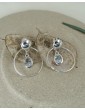 Boucles d'oreilles cercles en argent avec aigue-marine Aloe Bijoux