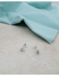 Boucles d'oreilles puces en argent avec Aigue Marine Aloe Bijoux