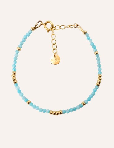 Bracelet en Plaqué or et Amazonite "Ilona" Aloe Bijoux