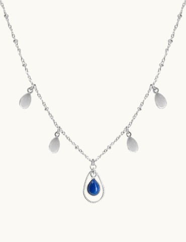 Collier Pampilles 5 Gouttes en Lapis-Lazuli et Argent 925 Aloe Bijoux