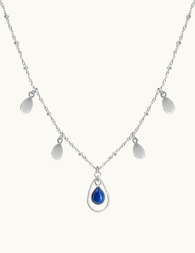 Collier Pampilles 5 Gouttes en Lapis-Lazuli et Argent 925 Aloe Bijoux