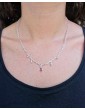Collier en argent avec tourmaline rose allongée - Élégance Aloe Bijoux