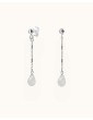 Boucles d'oreilles pendantes gouttes pierre de lune - Yzée Aloe Bijoux