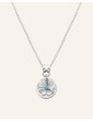 Collier Médaille Trèfle en Argent 925 et Turquoise Aloe Bijoux