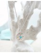Collier Médaille Trèfle en Argent 925 et Turquoise Aloe Bijoux