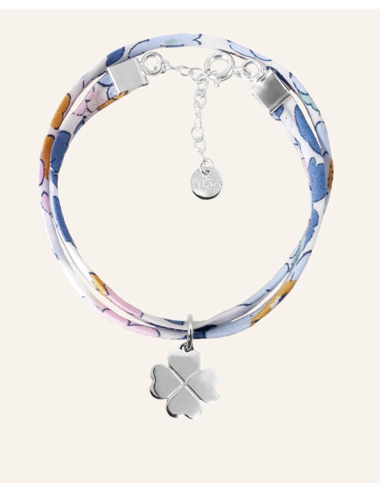 Bracelet liberty et pendentif trèfle en argent Aloe Bijoux Bracelet liberty et pendentif trèfle en argent Aloe Bijoux