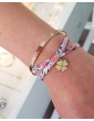 Bracelet liberty et trèfle en plaqué or - Rose Aloe Bijoux