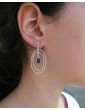 Boucles d’Oreilles Ovales en Argent 925 et Lapis-Lazuli Aloe Bijoux