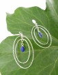 Boucles d’Oreilles Ovales en Argent 925 et Lapis-Lazuli Aloe Bijoux