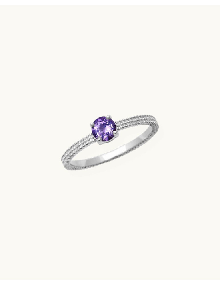 Bague en argent et améthyste - Jenny Aloe Bijoux