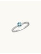 Bague Striée en Argent 925 avec Topaze Bleue – Jenny Aloe Bijoux