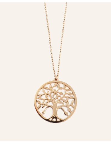Collier Grand Arbre de Vie en Plaqué Or Aloe Bijoux