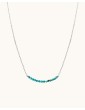 Collier barrette de turquoises sur chaîne en argent. Aloe Bijoux
