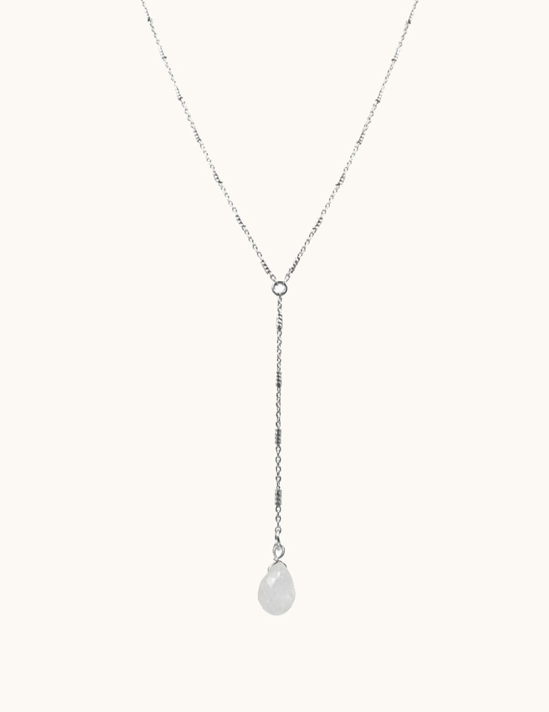 Collier Y en Argent Pierre de lune - Yzée Colliers