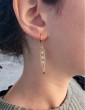Boucles Pendantes 3 Losanges en Plaqué Or avec Grenats Aloe Bijoux