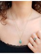 Collier Double Rang Scarabée en Plaqué Or et Amazonite Colliers