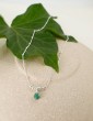 Collier Chaîne Perlée en Argent 925 avec Pendentif Émeraude Aloe Bijoux
