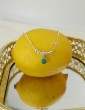 Collier Chaîne Perlée en Argent 925 avec Pendentif Émeraude Aloe Bijoux