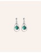 Boucles d’Oreilles Gouttes en Argent 925 et Malachite Aloe Bijoux