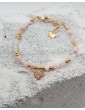 Bracelet Opale Rose et Trèfle en Plaqué Or Aloe Bijoux