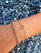 Bracelet double chaine rond avec grains en Plaqué or Aloe Bijoux