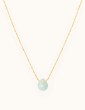 Collier chaîne torsadée avec goutte en Amazonite Plaqué or