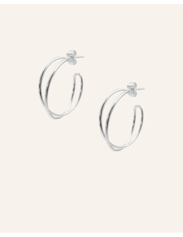 Créole double fils croisés en Argent Aloe Bijoux