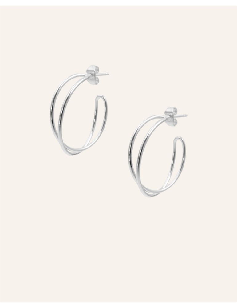 Créole double fils croisés en Argent Aloe Bijoux Créole double fils croisés en Argent Aloe Bijoux
