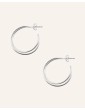 Créole double fils croisés en Argent Aloe Bijoux
