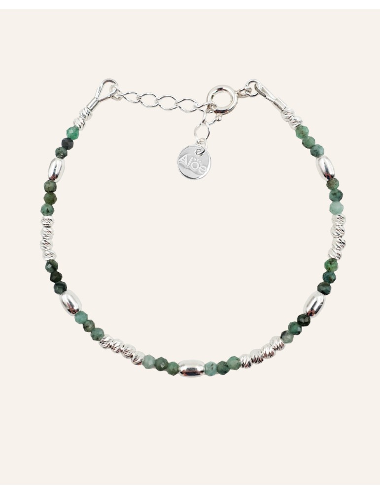 Bracelet Émeraude et Argent 925 - Zoé Aloe Bijoux Bracelet Émeraude et Argent 925 - Zoé Aloe Bijoux