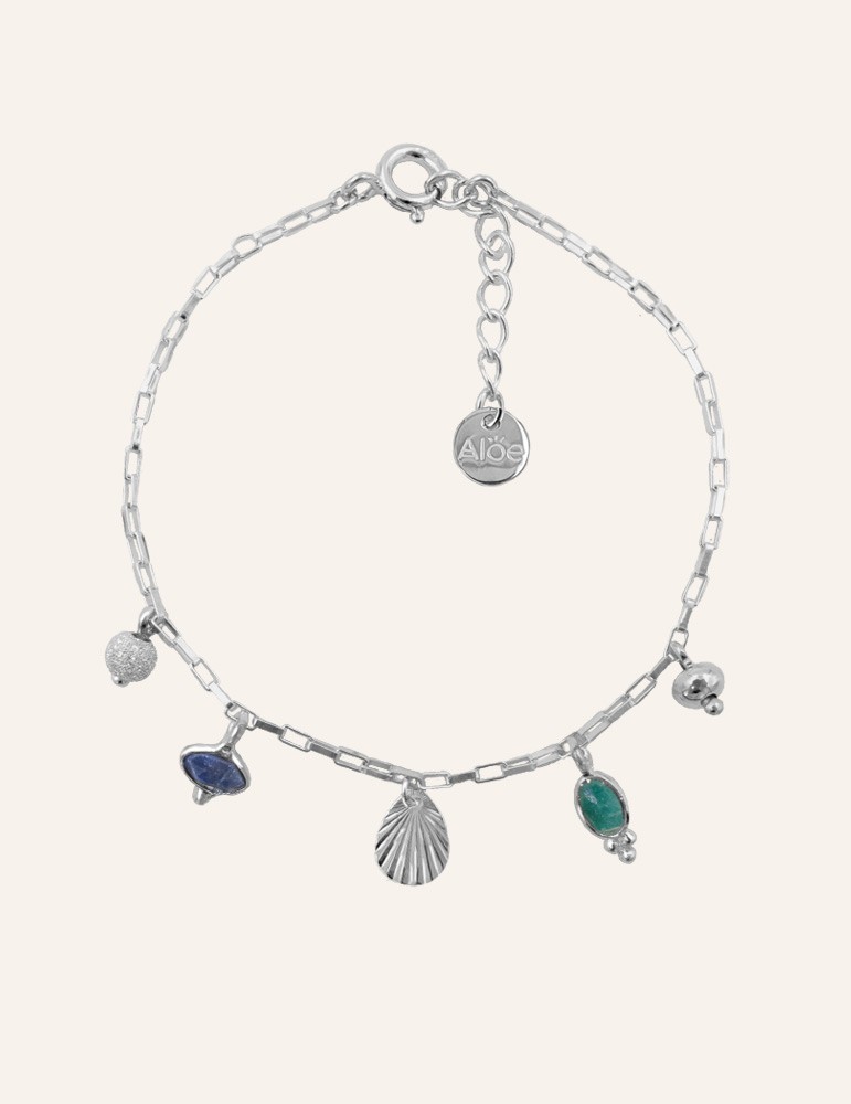 Bracelet diverses pampilles Émeraude et Saphir en Argent 925 Aloe Bijoux Bracelet diverses pampilles Émeraude et Saphir en Argent 925 Aloe Bijoux
