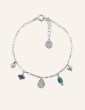 Bracelet diverses pampilles Émeraude et Saphir en Argent 925 Aloe Bijoux