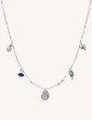 Collier diverses pampilles Émeraude et Saphir en Argent 925 Aloe Bijoux