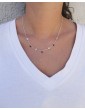 Collier Spinelle Noir et pastilles soleils en Argent 925 Aloe Bijoux