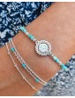 Bracelet Rosace en Argent 925 et turquoises Aloe Bijoux