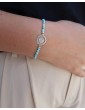 Bracelet Rosace en Argent 925 et turquoises Aloe Bijoux