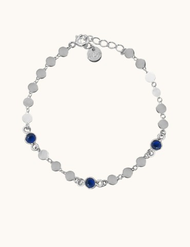 Bracelet maille pastilles en Argent 925 et iolites Aloe Bijoux