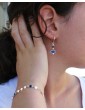 Bracelet maille pastilles en Argent 925 et iolites Aloe Bijoux