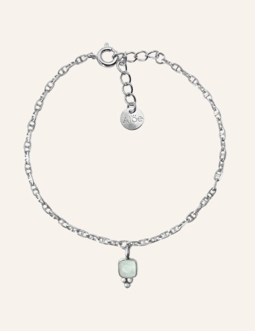 Bracelet en Argent 925 chaîne marine et Agate bleue Aloe Bijoux