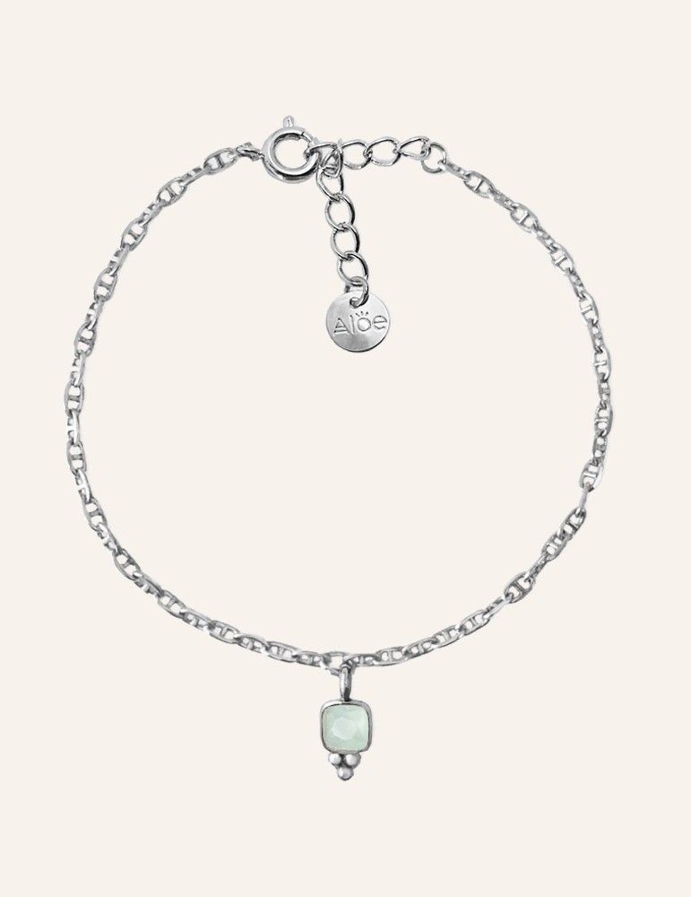 Bracelet en Argent 925 chaîne marine et Agate bleue Aloe Bijoux Bracelet en Argent 925 chaîne marine et Agate bleue Aloe Bijoux