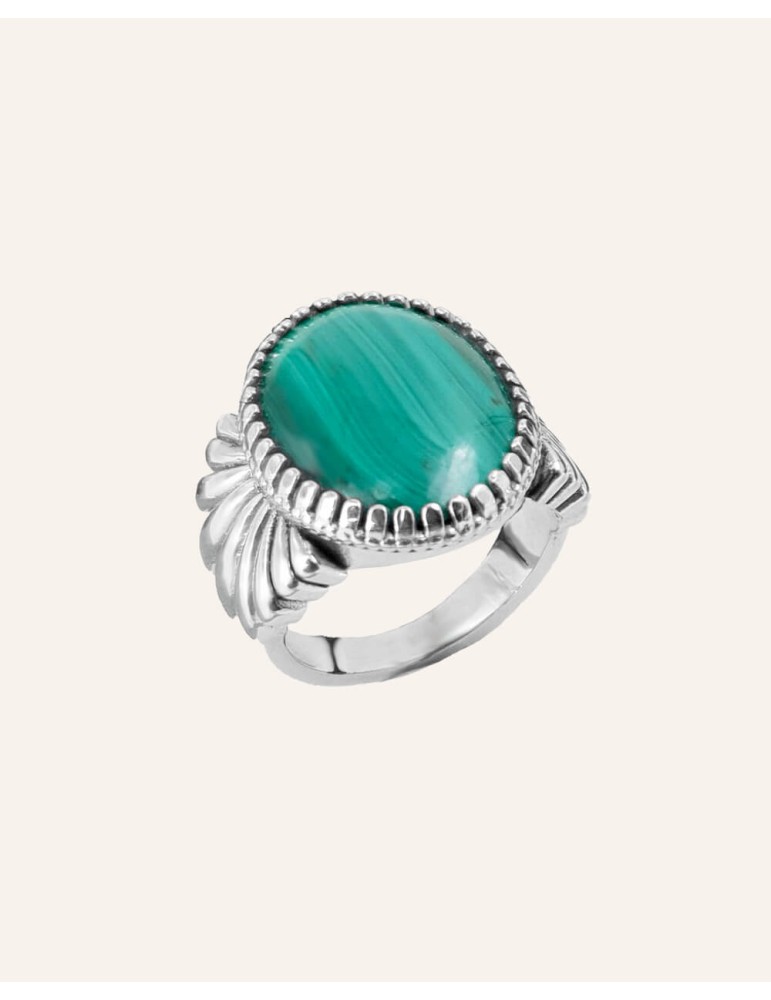 Bague Argent 925 et Malachite Angela Aloe Bijoux Bague Argent 925 et Malachite Angela Aloe Bijoux